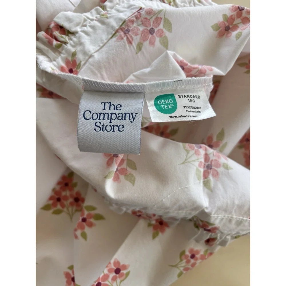 Company Store Standard Floral Ruffle Pillowcase Sunshine & Blooms 100% Cotton